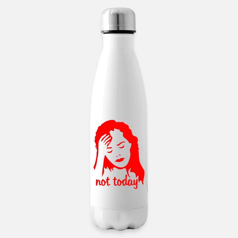 Frau hat Kopfschmerzen - Isolierflasche - Weiß
