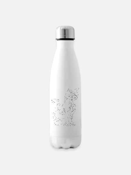 Katze Pusteblumen Löwenzahn - Isolierflasche - Weiß