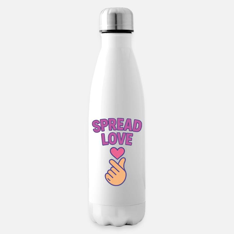 K-POP Liebe verbreiten: Herz-Hand-Geste - Isolierflasche - Weiß