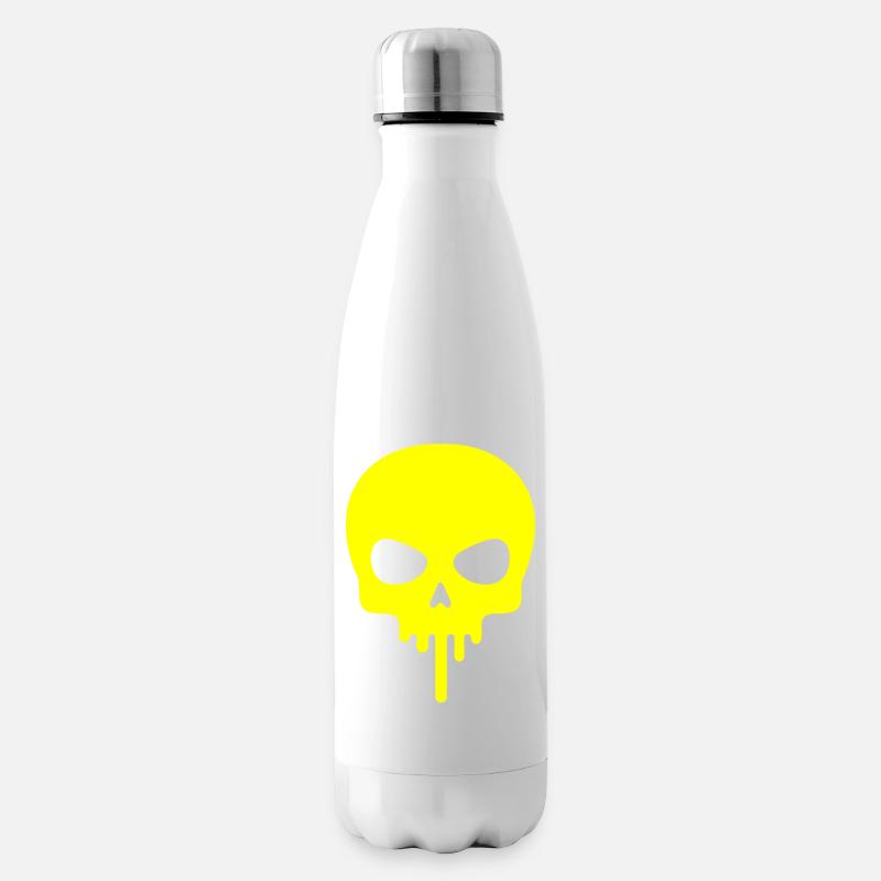 Neonschädel tropft - Isolierflasche - Weiß