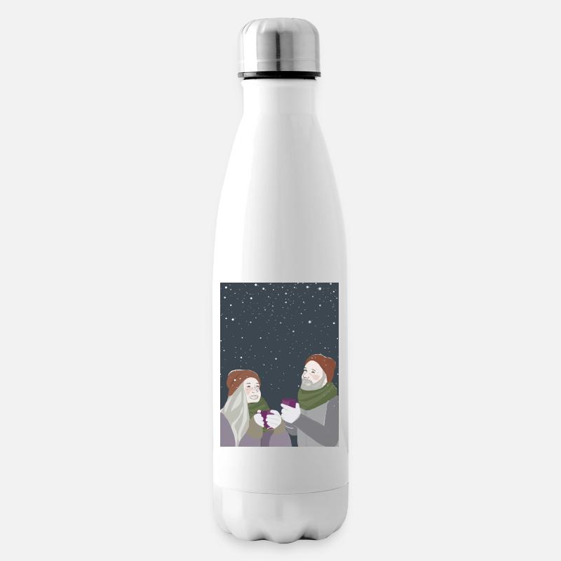 Freunde im Schnee - Isolierflasche - Weiß