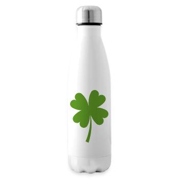 Solid four-leaf clover - Insulated Water Bottle - white - Right