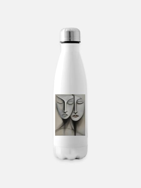 Gesichter, faces - Isolierflasche - Weiß