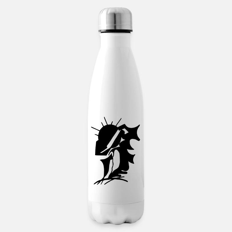 Schwarze Stille Minimaldesign - Isolierflasche - Weiß