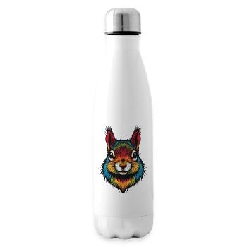 Colorful squirrel animal color explosion - Insulated Water Bottle - white - Right