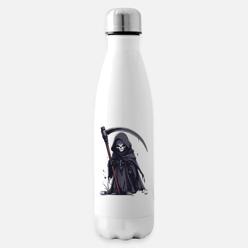 Sensenmann im schwarzen Gewand - Isolierflasche - Weiß