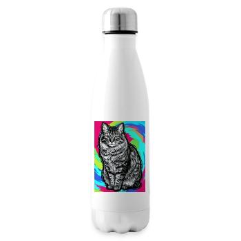 chat - Bouteille isotherme - blanc - Droite