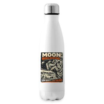 Bloc lunaire : conception vintage d’escalade d’astronaute - Bouteille isotherme - blanc - Droite