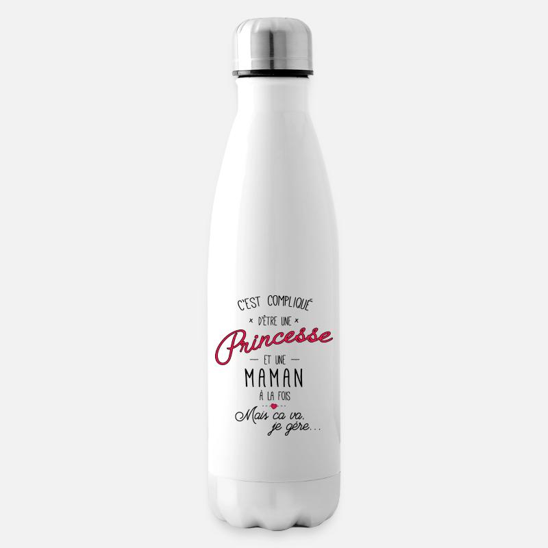 Princesse et maman a la fois, c'est compliqué - Bouteille isotherme - blanc