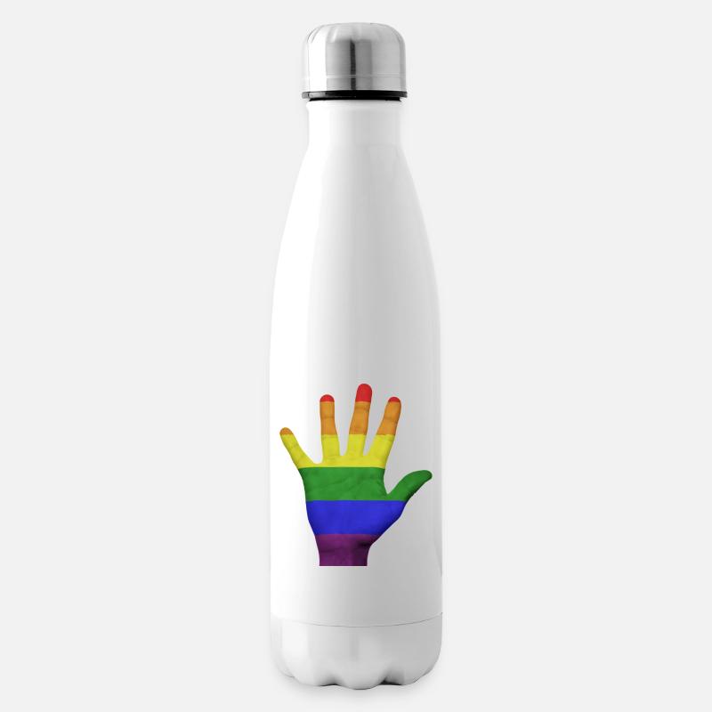 main LGBT PRIDE - Bouteille isotherme - blanc