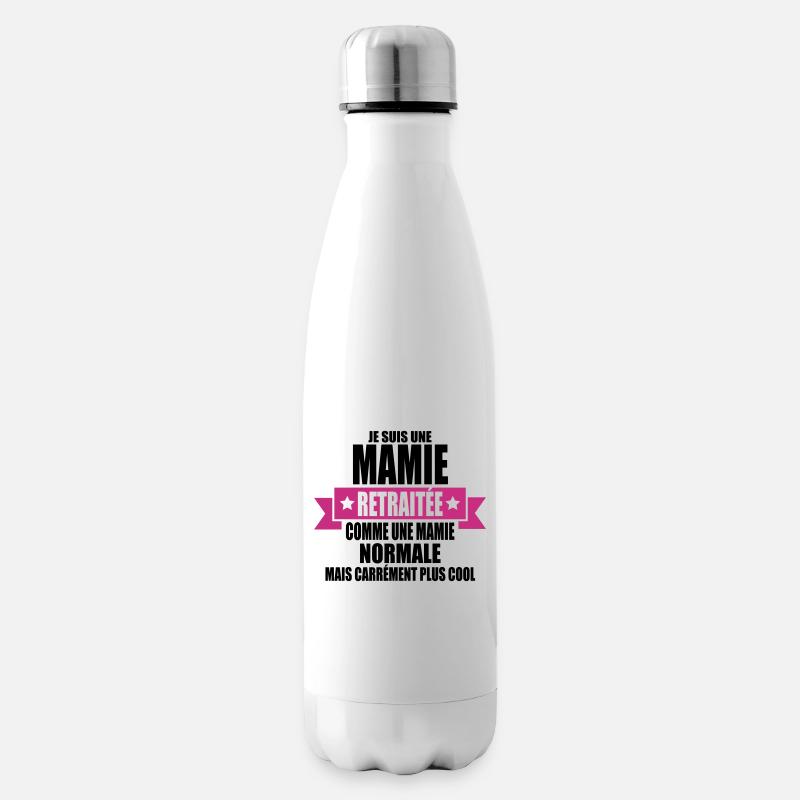 je suis une mamie retraitée - Bouteille isotherme - blanc