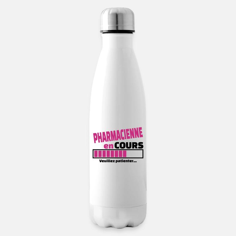 pharmacienne en cours - Bouteille isotherme - blanc