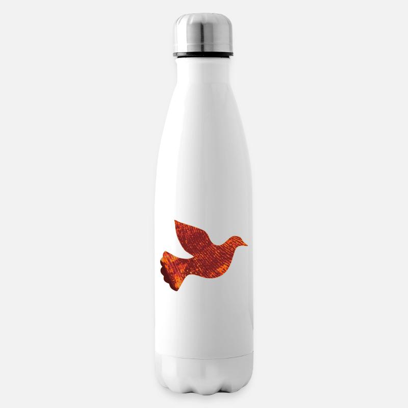 Rote Taube - Isolierflasche - Weiß