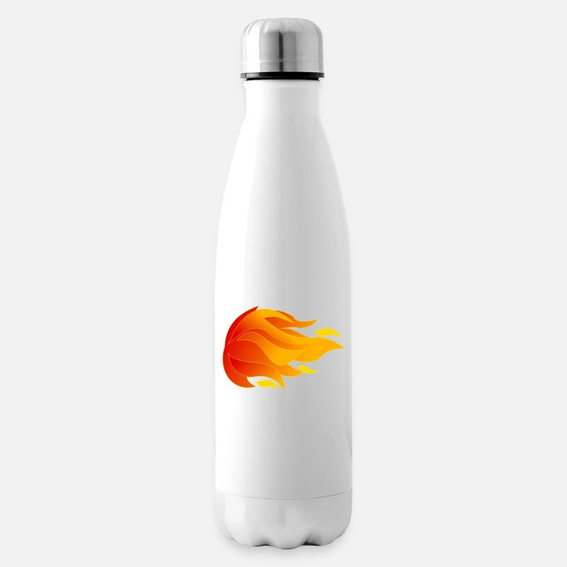 Flammen - Isolierflasche - Weiß