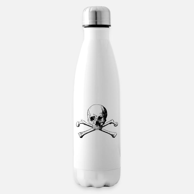 Tête avec os - Bouteille isotherme - blanc