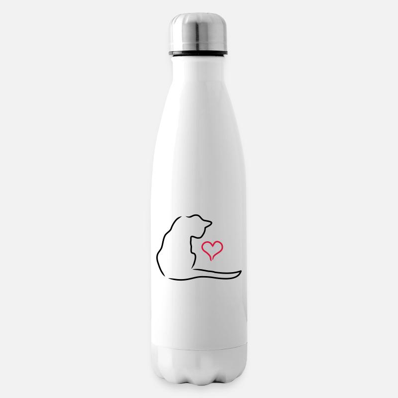 cat - Insulated Water Bottle - white