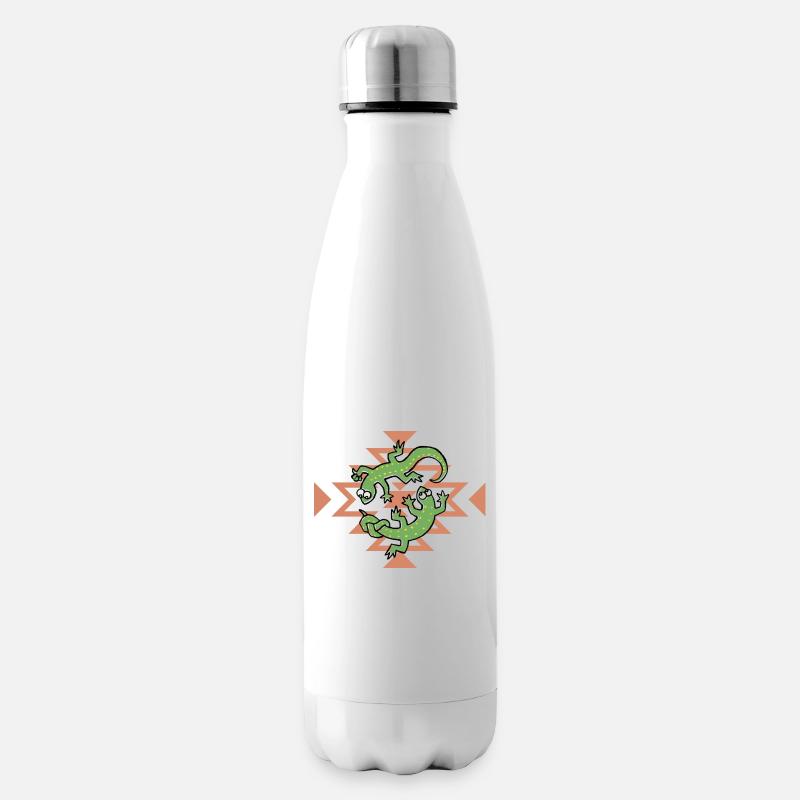 Climbing, Lizard - Insulated Water Bottle - white