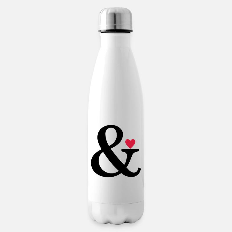Ampersand Herz - Liebe Geschenk Zeichen der Liebe - Isolierflasche - Weiß