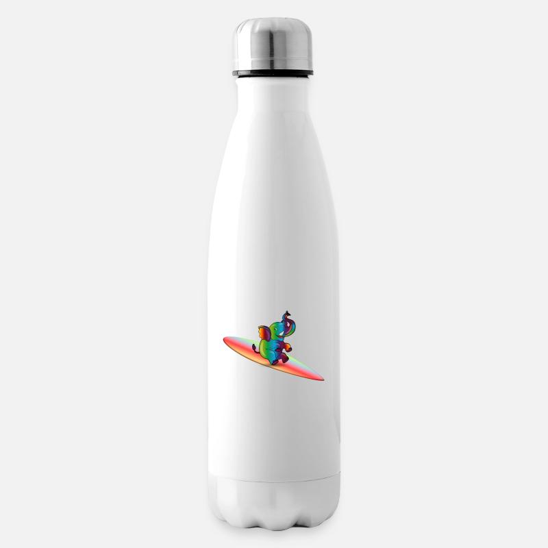éléphant surfin - Bouteille isotherme - blanc