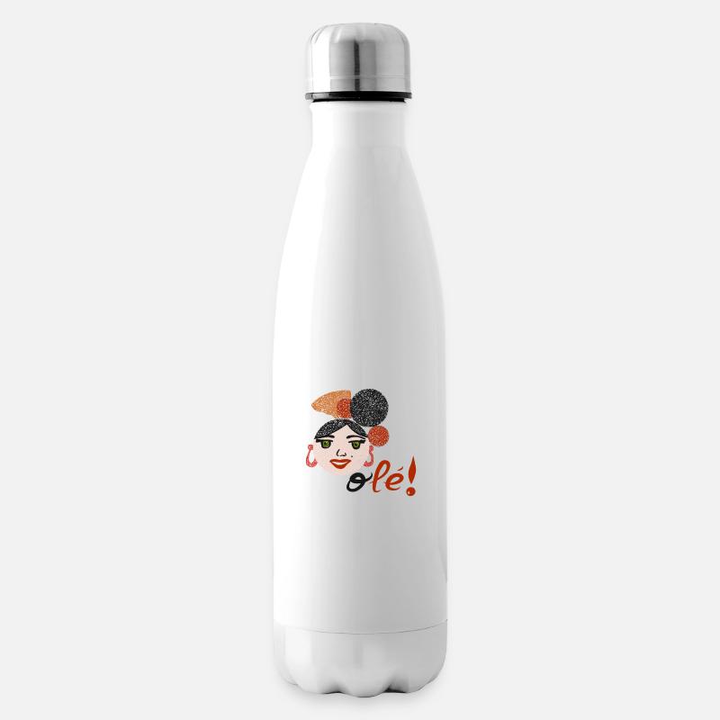 Flamenco und OLEE!! - Isolierflasche - Weiß