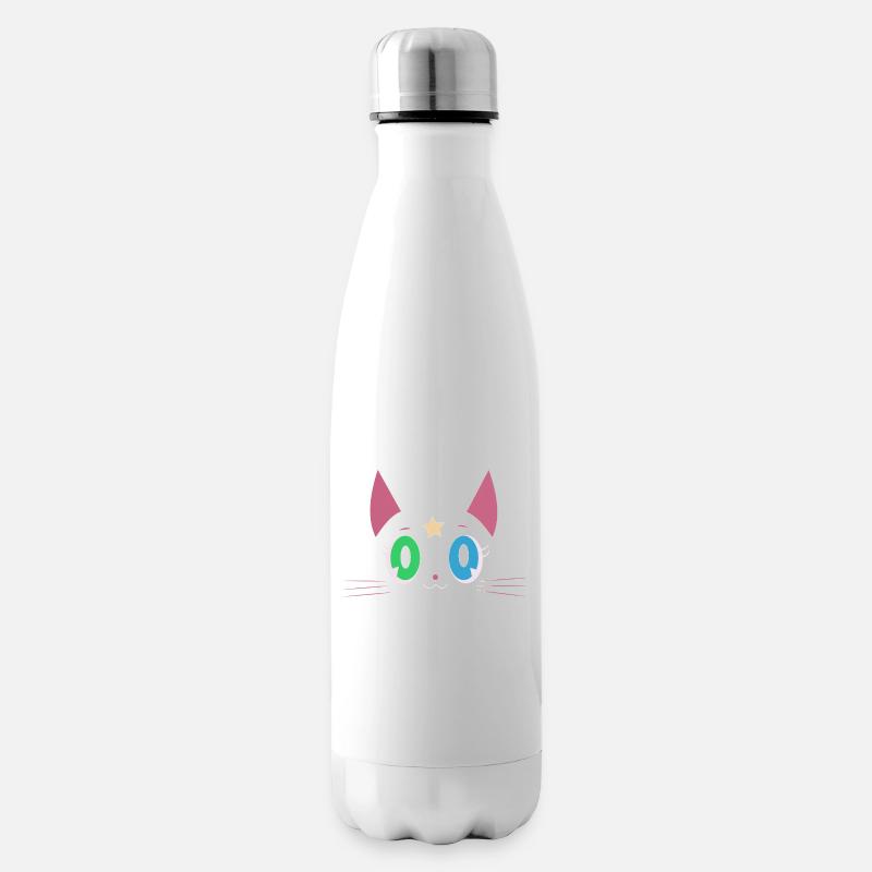 Lustige Katze - Isolierflasche - Weiß