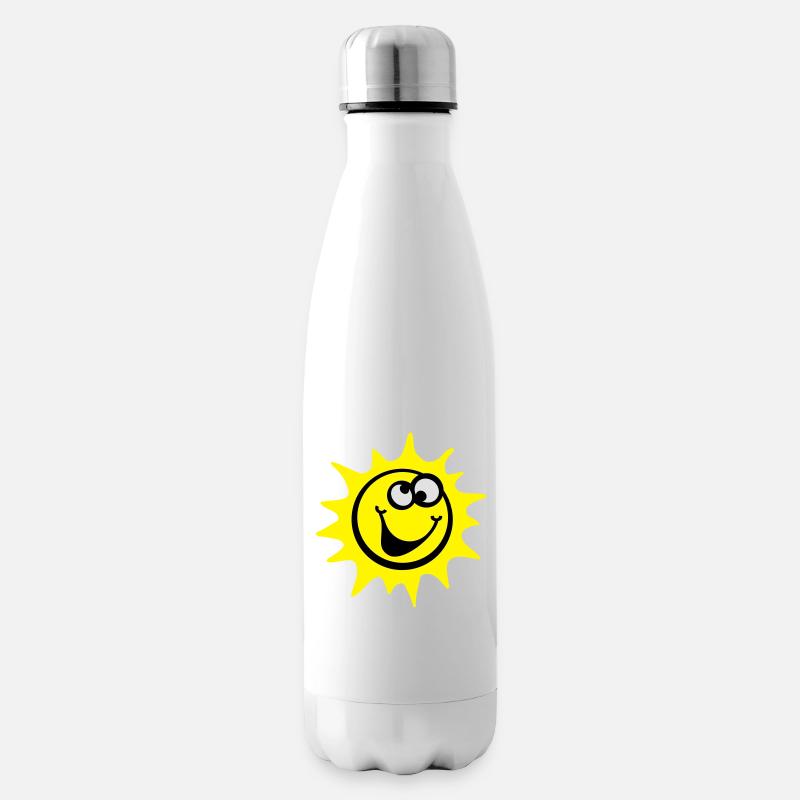 sonne 3c smiley / comic style - Isolierflasche - Weiß