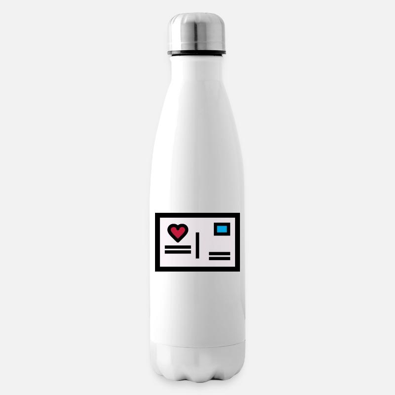Liebesbrief Postkarte zum Valentinstag - Isolierflasche - Weiß