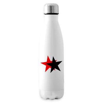 Sterne - schwarz rot - Isolierflasche - Weiß - Rechts