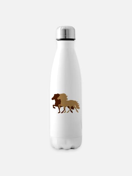 Islandpferde - Isolierflasche - Weiß