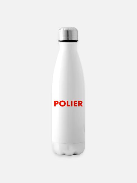 Polier Baustelle Straßenbau Pflasterer Hochbau - Isolierflasche - Weiß