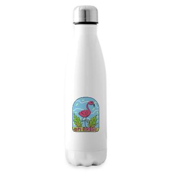 Let's Flamingle TShirt Flamingo pink pink gift - Insulated Water Bottle - white - Right
