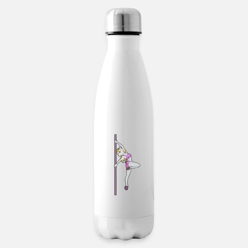 Pole Dance Licorne Sexy douce dansant sur le pôle - Bouteille isotherme - blanc