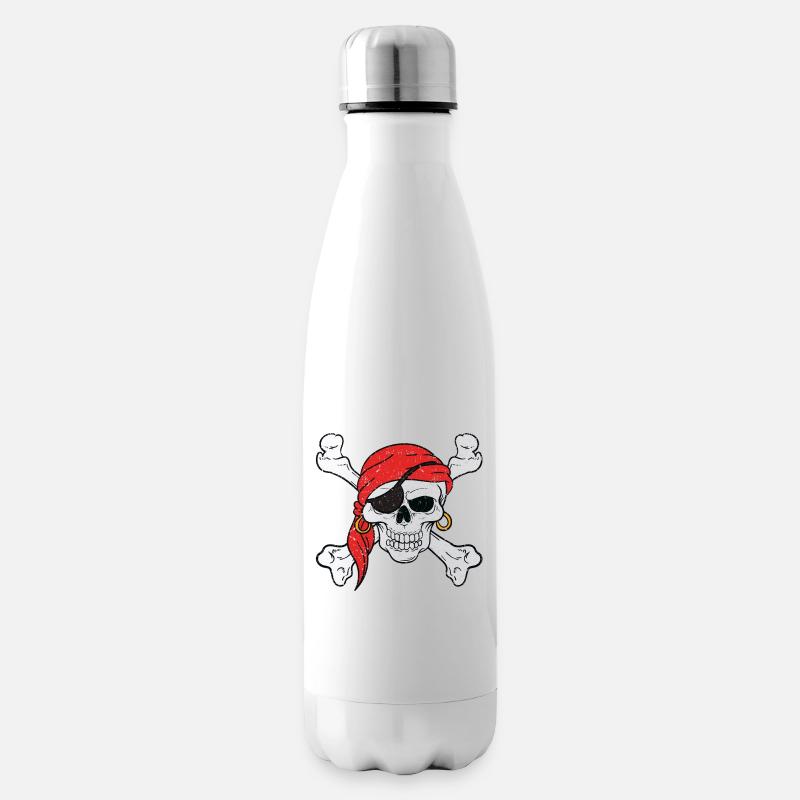 Skelett Dabbing Knochen Pirat Piraten Geschenk - Isolierflasche - Weiß