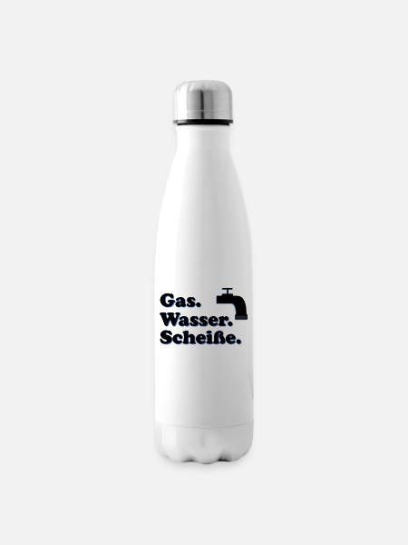 Gas Wasser Scheiße | Klempner - Isolierflasche - Weiß