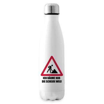 baustelle spruch - Isolierflasche - Weiß - Rechts
