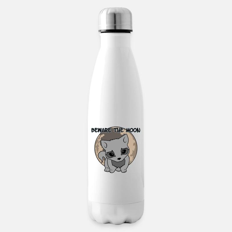 Werwolf und Mond - Isolierflasche - Weiß
