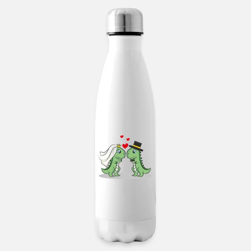 Dinosuarier Liebe Dino - Isolierflasche - Weiß