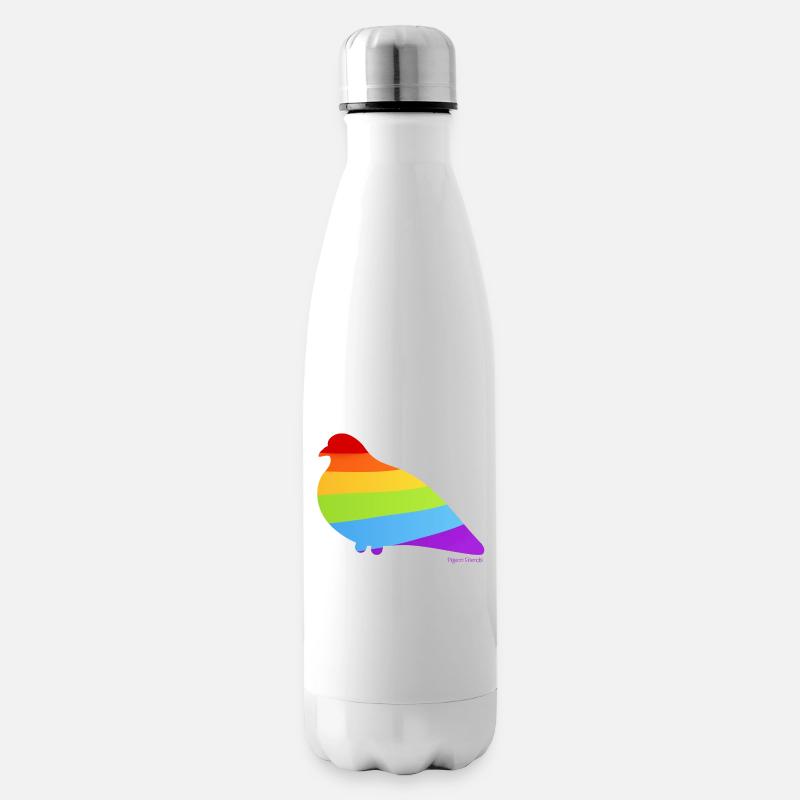 Pigeon Pride : Drapeau de la diversité ! - Bouteille isotherme - blanc