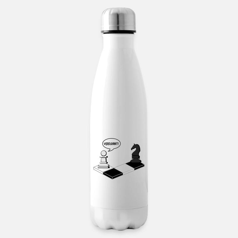 Schach Geschenkidee - Isolierflasche - Weiß