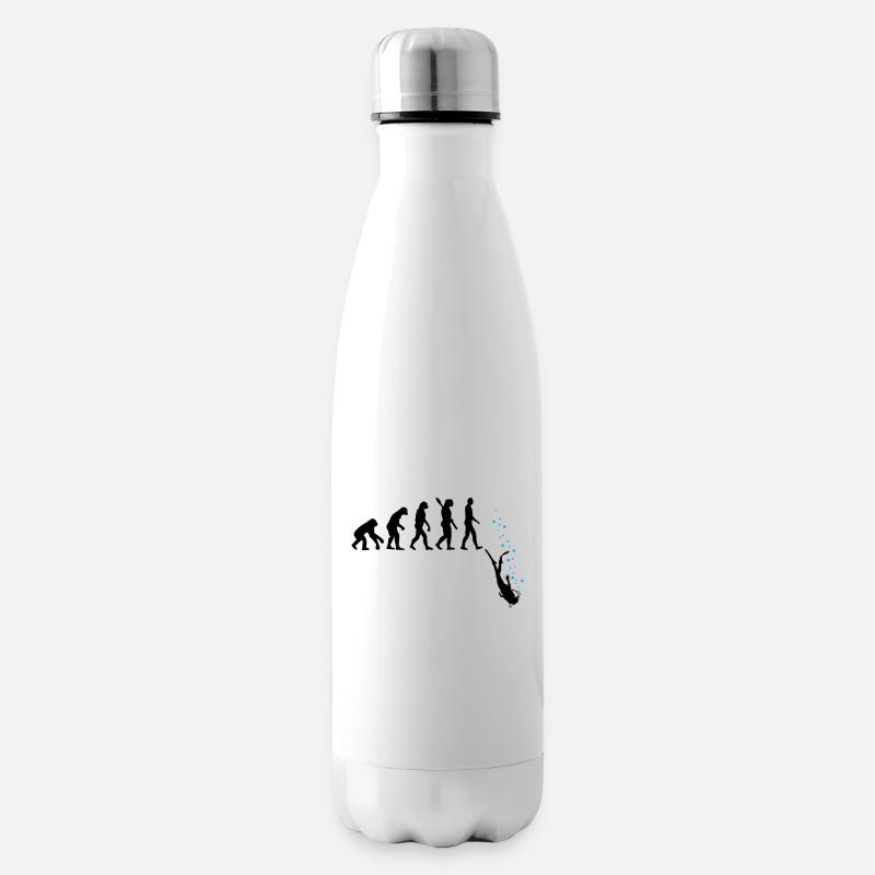 Tauchen Evolution Taucher Lustig Geschenk - Isolierflasche - Weiß