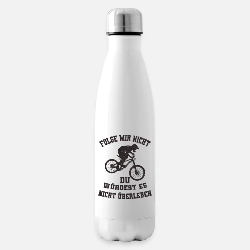 Downhill Spruch - Isolierflasche - Weiß