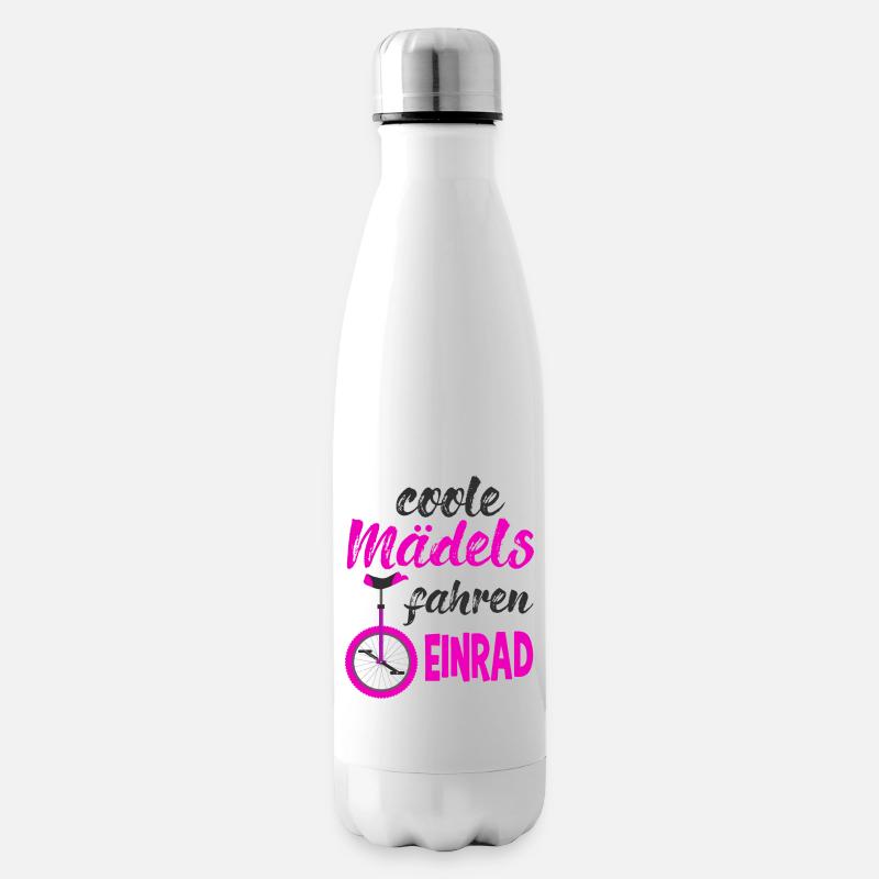 Einrad Mädchen - Isolierflasche - Weiß