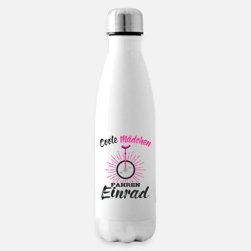 Einrad Mädchen - Isolierflasche - Weiß