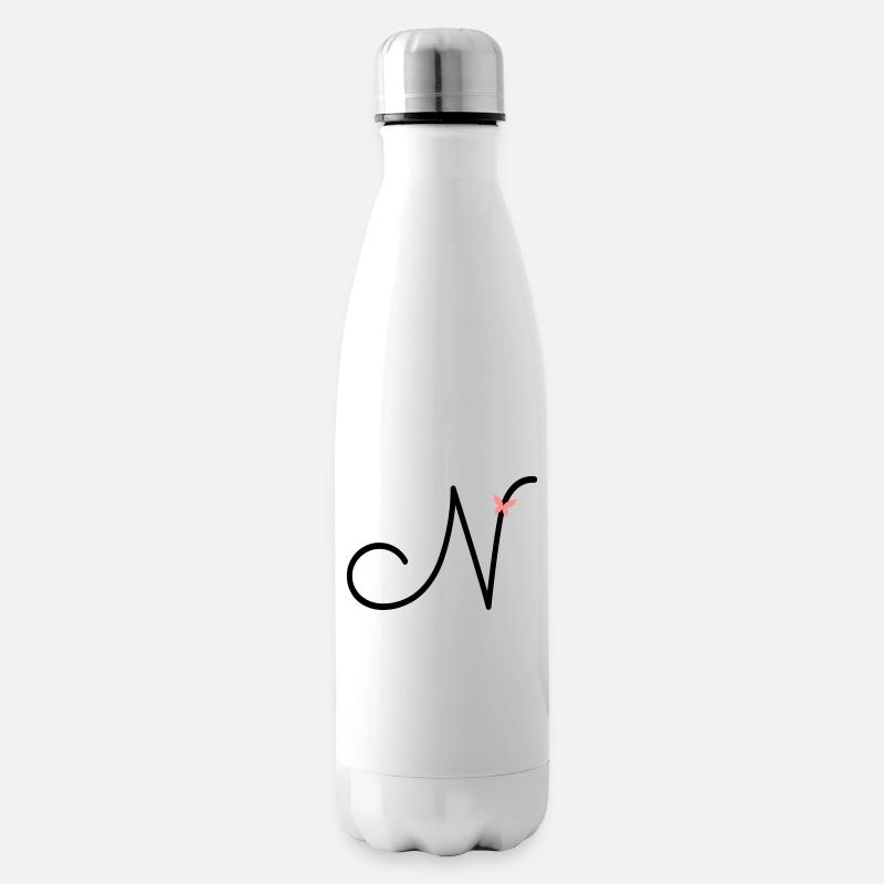 Buchstabe N Anfangsbuchstabe Schmetterling - Isolierflasche - Weiß