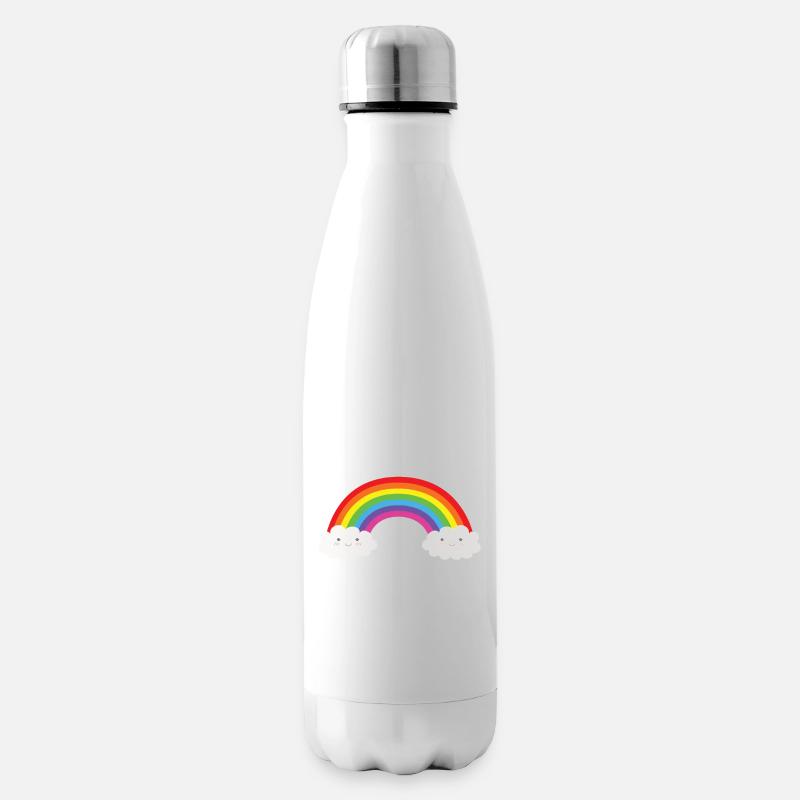 Regenbogen Rainbow - Isolierflasche - Weiß