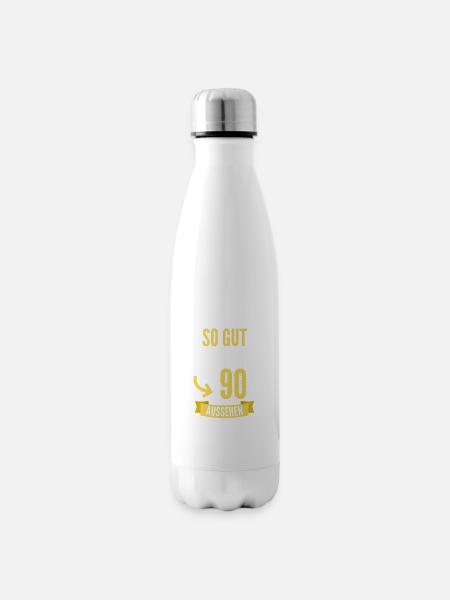90. Geburtstag Geschenk - Isolierflasche - Weiß
