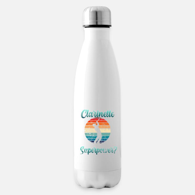 Retro Klarinette - Isolierflasche - Weiß