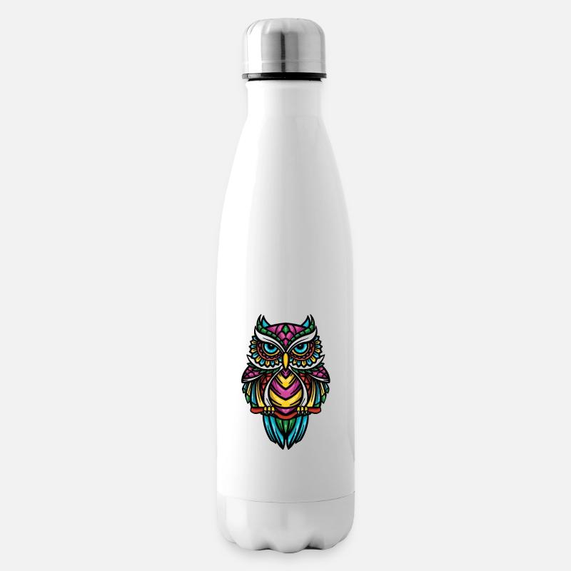 Eule Waldeule Eulen Geschenk Eulen Deko - Isolierflasche - Weiß
