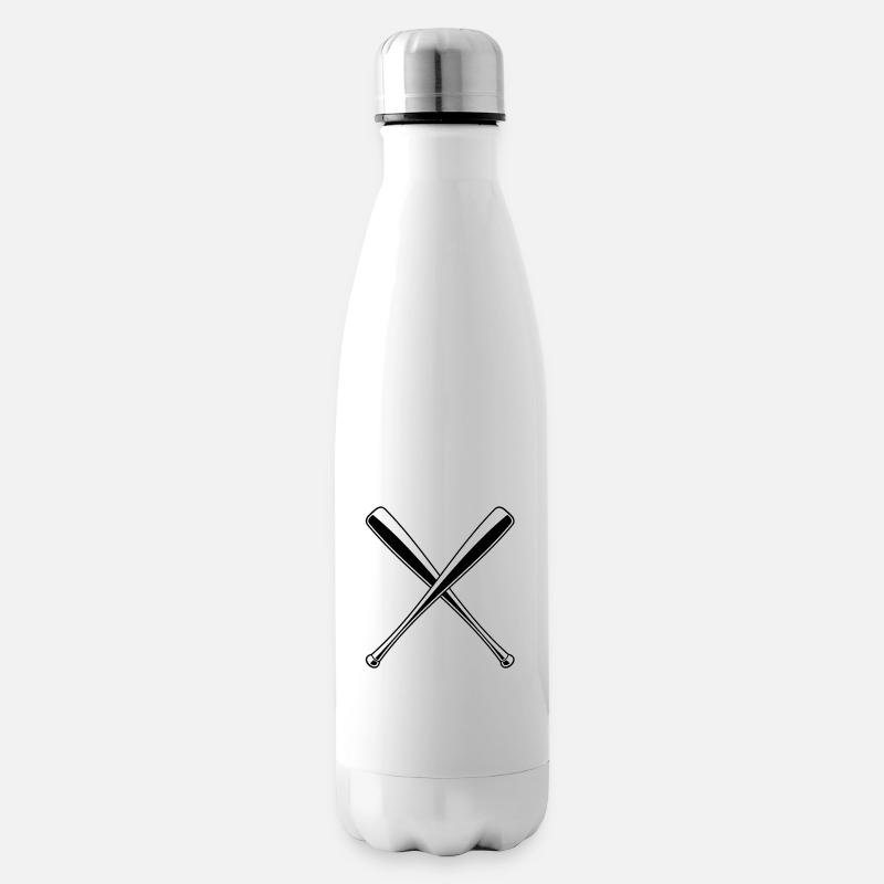 Baseball Bat Baseball - Insulated Water Bottle - white
