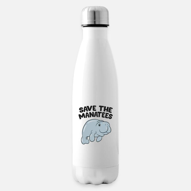 Save The Manatees - Isolierflasche - Weiß